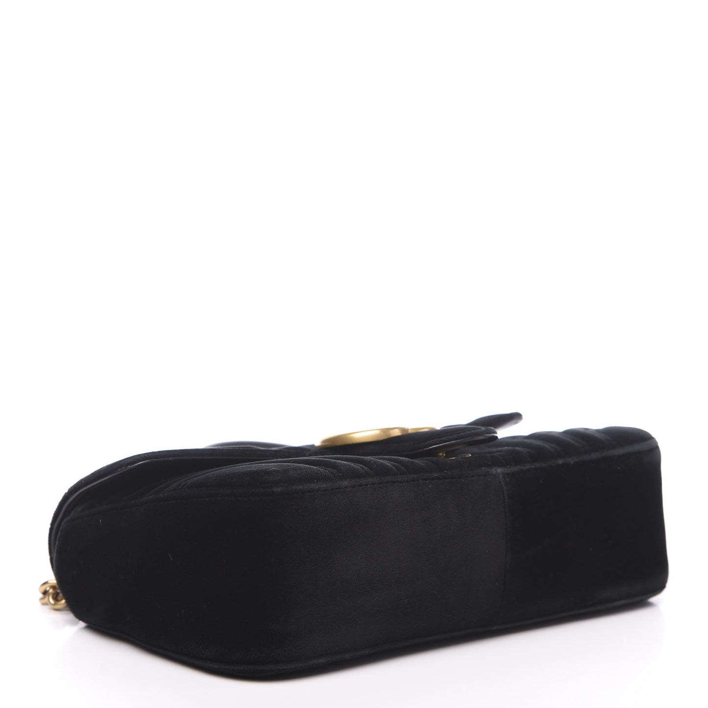 Velvet Matelasse Small GG Marmont Shoulder Bag Black