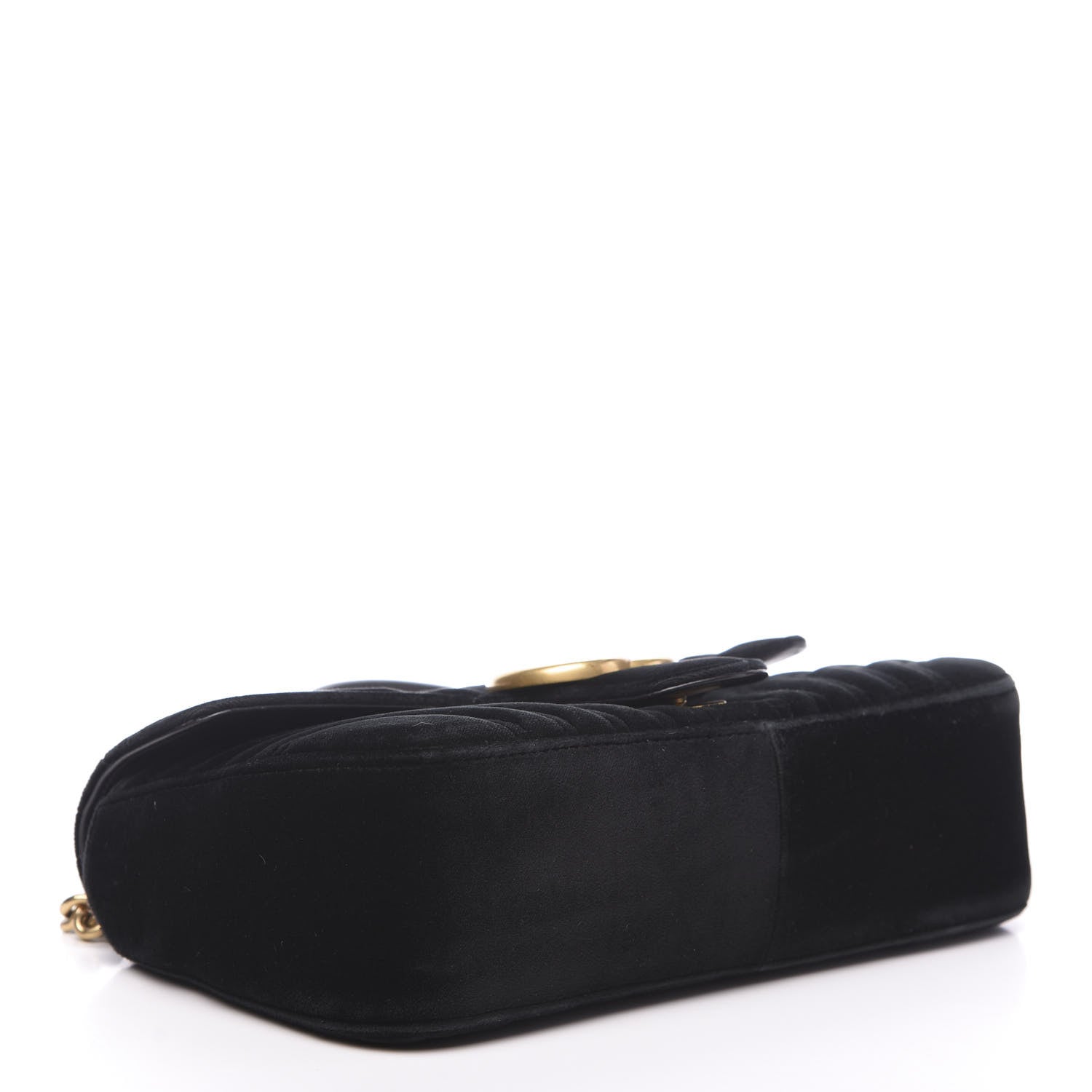 Gucci Velvet Matelasse Small GG Marmont Shoulder Bag Black 3 of 10