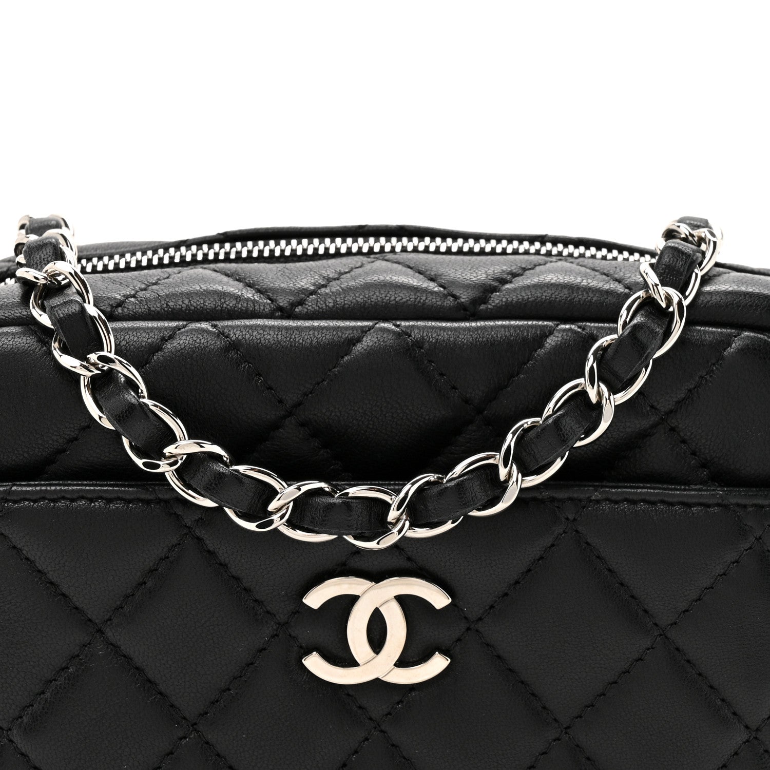 Chanel Lambskin Quilted Small Camera Case Black 8 of 11