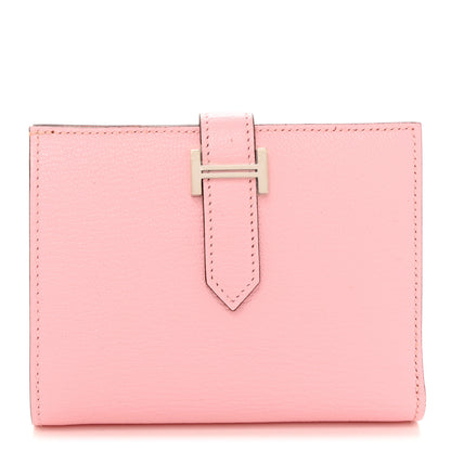 Hermes Chevre Mysore Bearn Compact Wallet Rose Sakura 1 of 8
