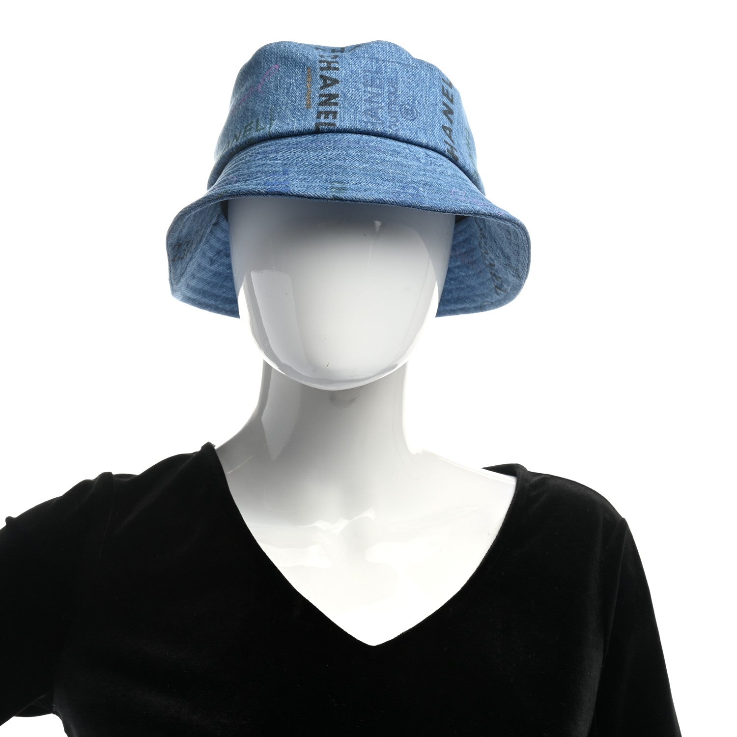 Chanel Denim Mood Cloche Bucket Hat M Blue 2 of 8