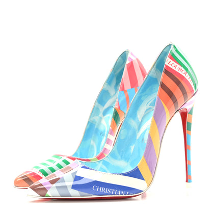 Christian Louboutin Patent Striped Grand Bain Swimming Pool So Kate120 Pumps 36 Multicolor 3 of 7