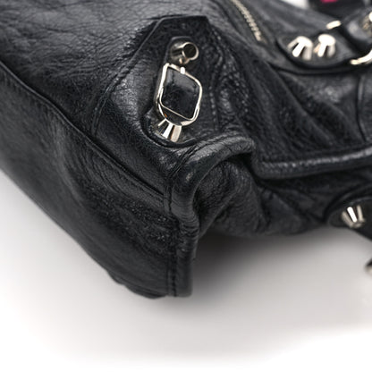 Balenciaga Agneau Classic Silver Hardware Mini City Logo Strap Black Pink 10 of 13