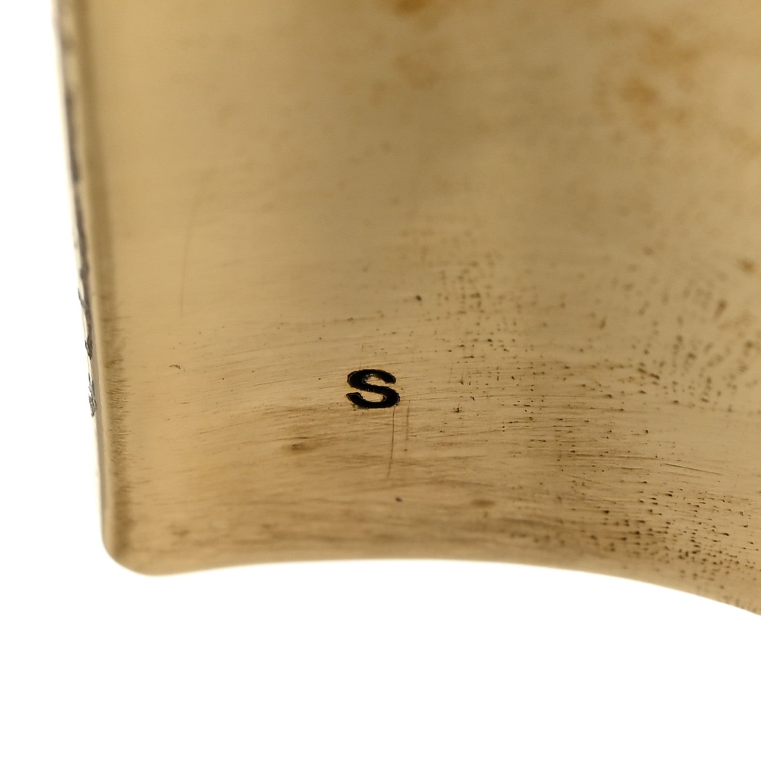 Saint Laurent Brass Carnelian Square Cuff Bracelet S Rouge Dore 5 of 5