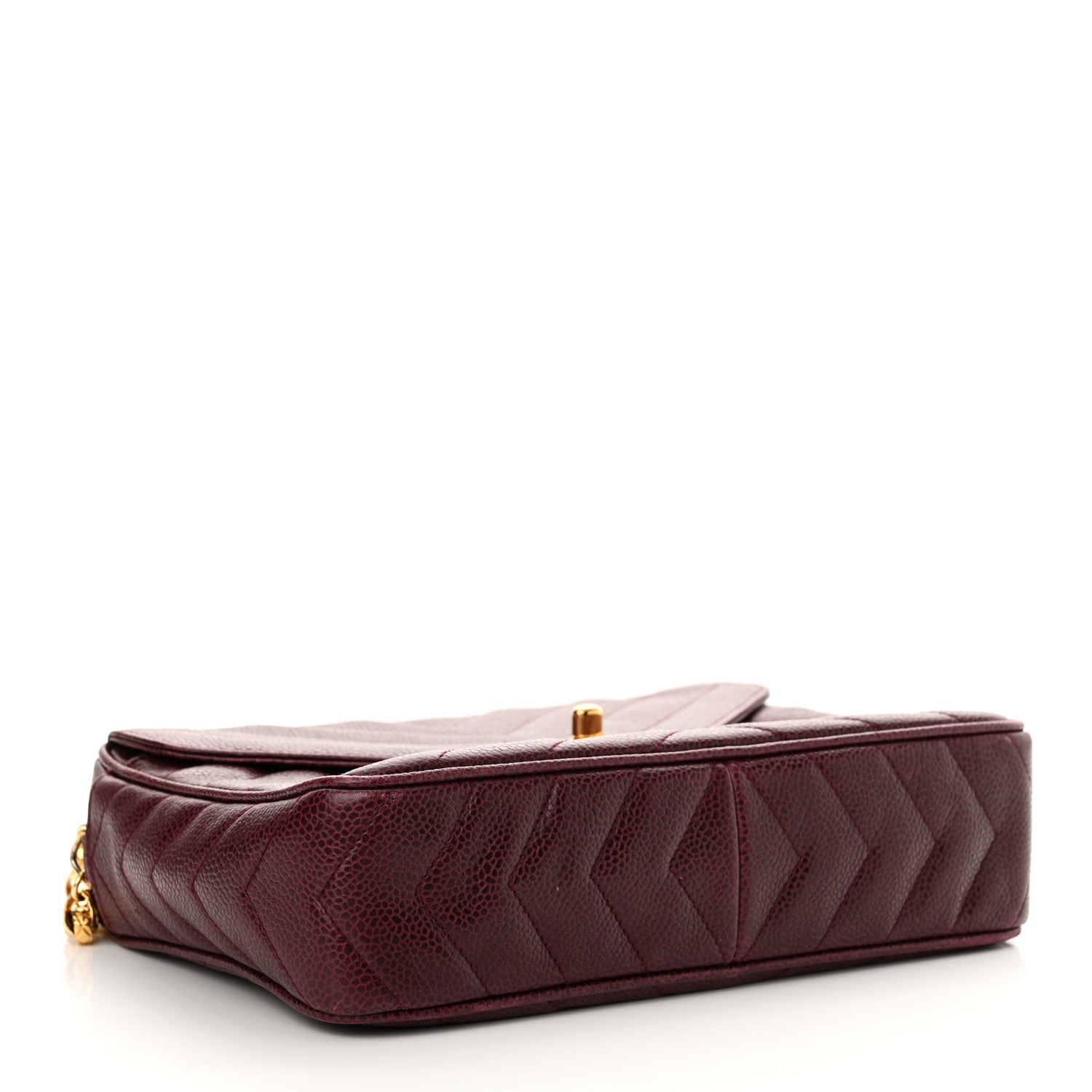 Chanel Caviar Chevron Quilted Tassel Camera Case Burgundy 4 of 13
