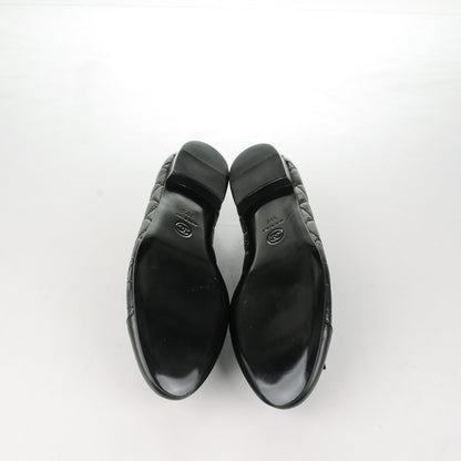Chanel Aged Calfskin Quilted CC Cap Toe Ballerina Flats 39.5 Black 5 of 7