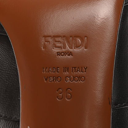 Fendi Nappa Microfiber Fabric FF Rockoko Thigh High Boots 36 Ebano Tobacco Black 6 of 11