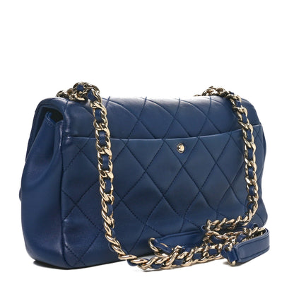 Chanel Lambskin Quilted Resin Bi-Color Chain Flap Bag Navy 3 of 10