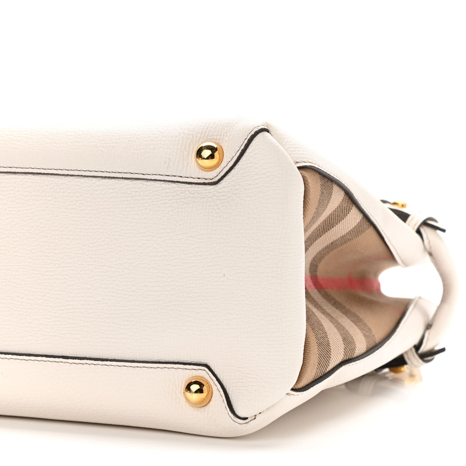 Burberry Derby Calfskin House Check Medium Banner Tote Beige 9 of 10