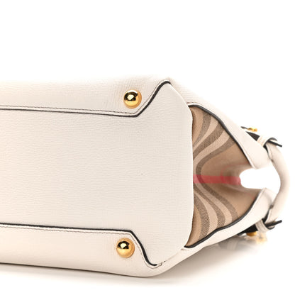 Burberry Derby Calfskin House Check Medium Banner Tote Beige 9 of 10