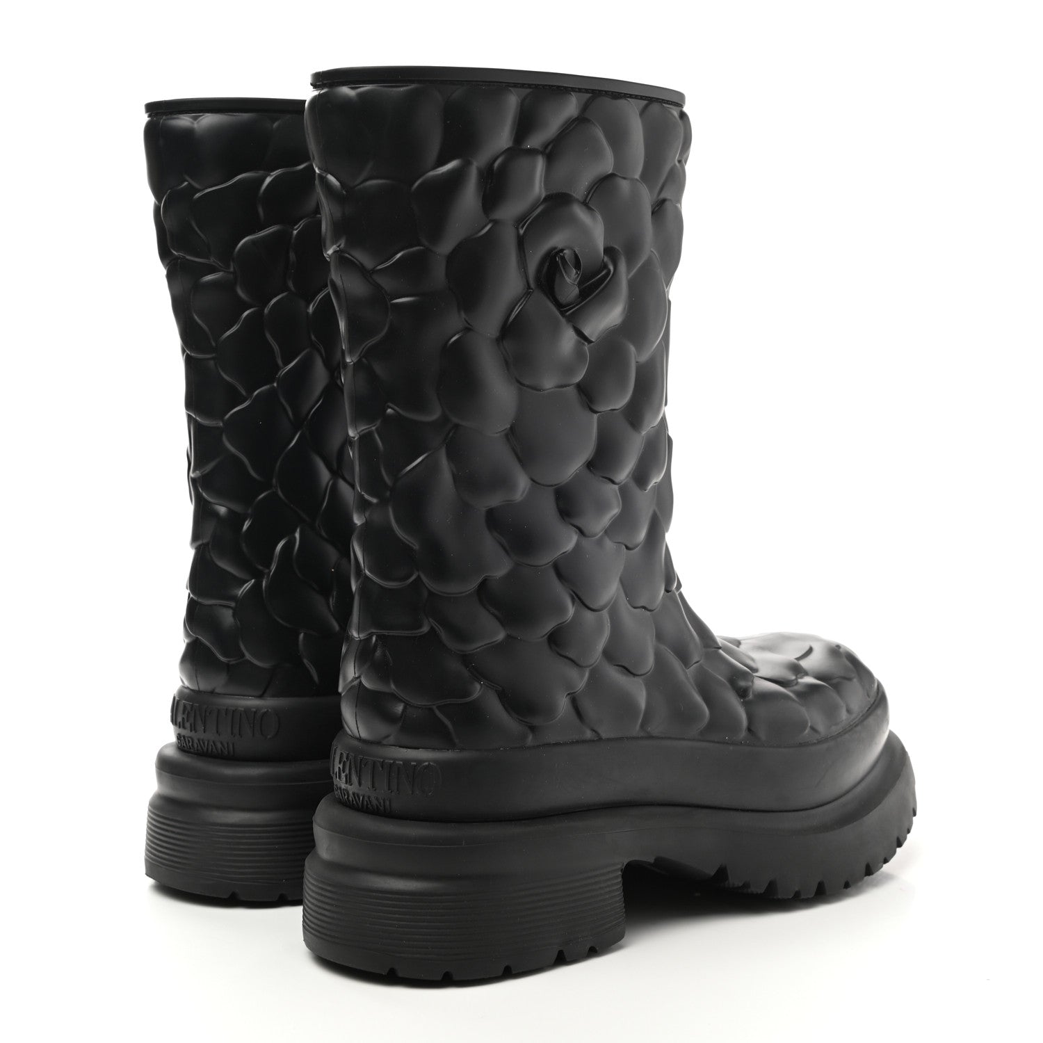 Valentino Garavani Rubber Atelier 03 Rose Edition 30/50mm Short Rainboots 37 Black 4 of 8