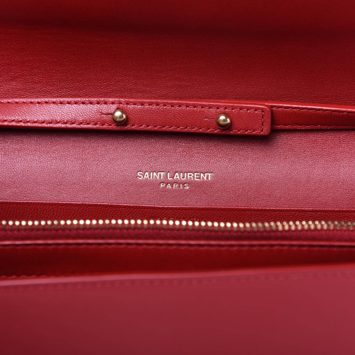 Saint Laurent Patent Calfskin Monogram Kate Wallet On Chain Red 8 of 9