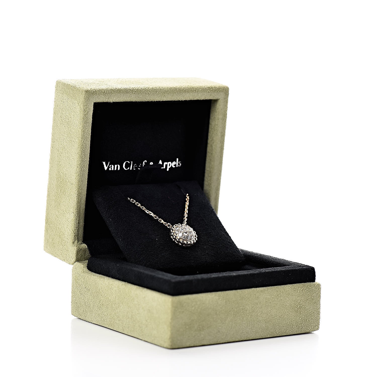 Van Cleef & Arpels 18K Yellow Gold Diamond Perlee Pendant Necklace 6 of 6