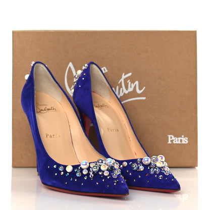 Christian Louboutin Veau Velours Candidate 100 Pumps 37 Purple Pop 9 of 9