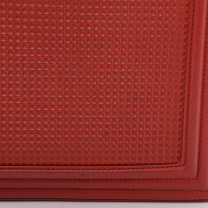 Chanel Lambskin Embossed New Medium Boy Cube Flap Red 16 of 21