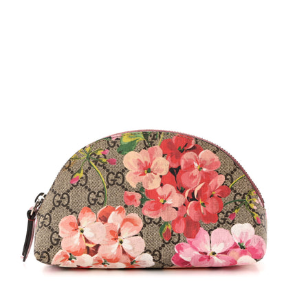 Gucci GG Supreme Monogram Blooms Small Pouch Cosmetic Case Beige Multicolor Dry Rose 1 of 8