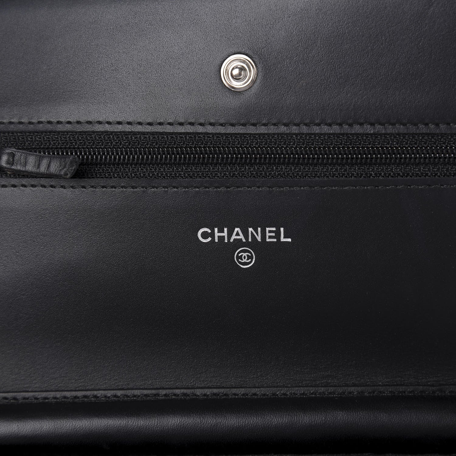 Chanel Caviar Timeless CC Wallet On Chain WOC Black 6 of 12