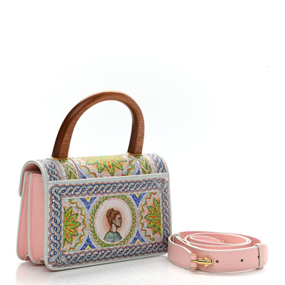 Bulgari X CASABLANCA Soft Grain Calfskin Mosaic Printed Serpenti Forever Top Handle Dusty Pink Multicolor 3 of 11