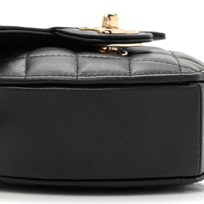 Chanel Lambskin Quilted CC In Love Heart Clutch With Chain Black 10 of 10