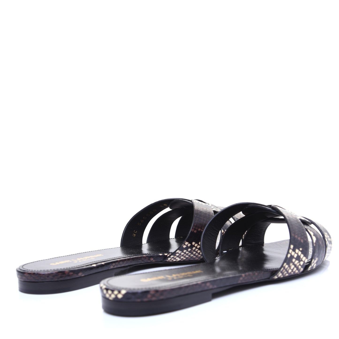 Calfskin Embossed Nu Pieds 05 Slide Sandals 38 Oro