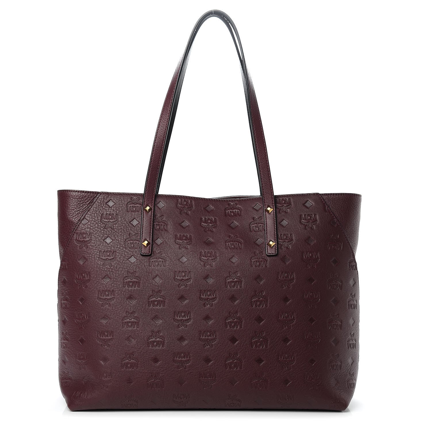 MCM Calfskin Ottomar Monogram Medium Klara Shopper Tote Rustic Brown 1 of 13