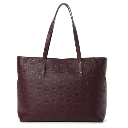 MCM Calfskin Ottomar Monogram Medium Klara Shopper Tote Rustic Brown 1 of 13