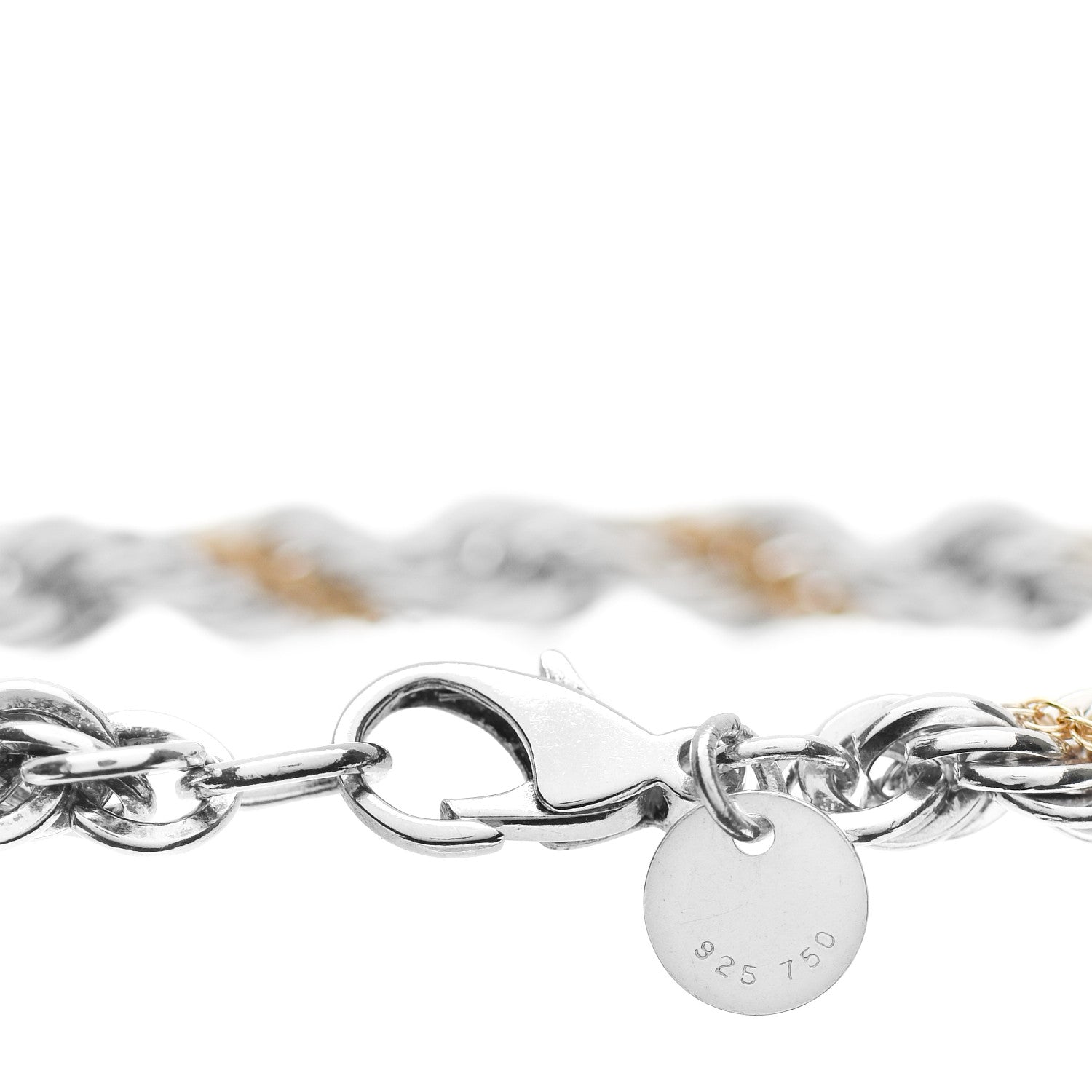 Tiffany Sterling Silver 18K Yellow Gold Rope Chain Bracelet 3 of 3