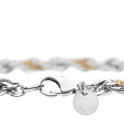 Tiffany Sterling Silver 18K Yellow Gold Rope Chain Bracelet 3 of 3