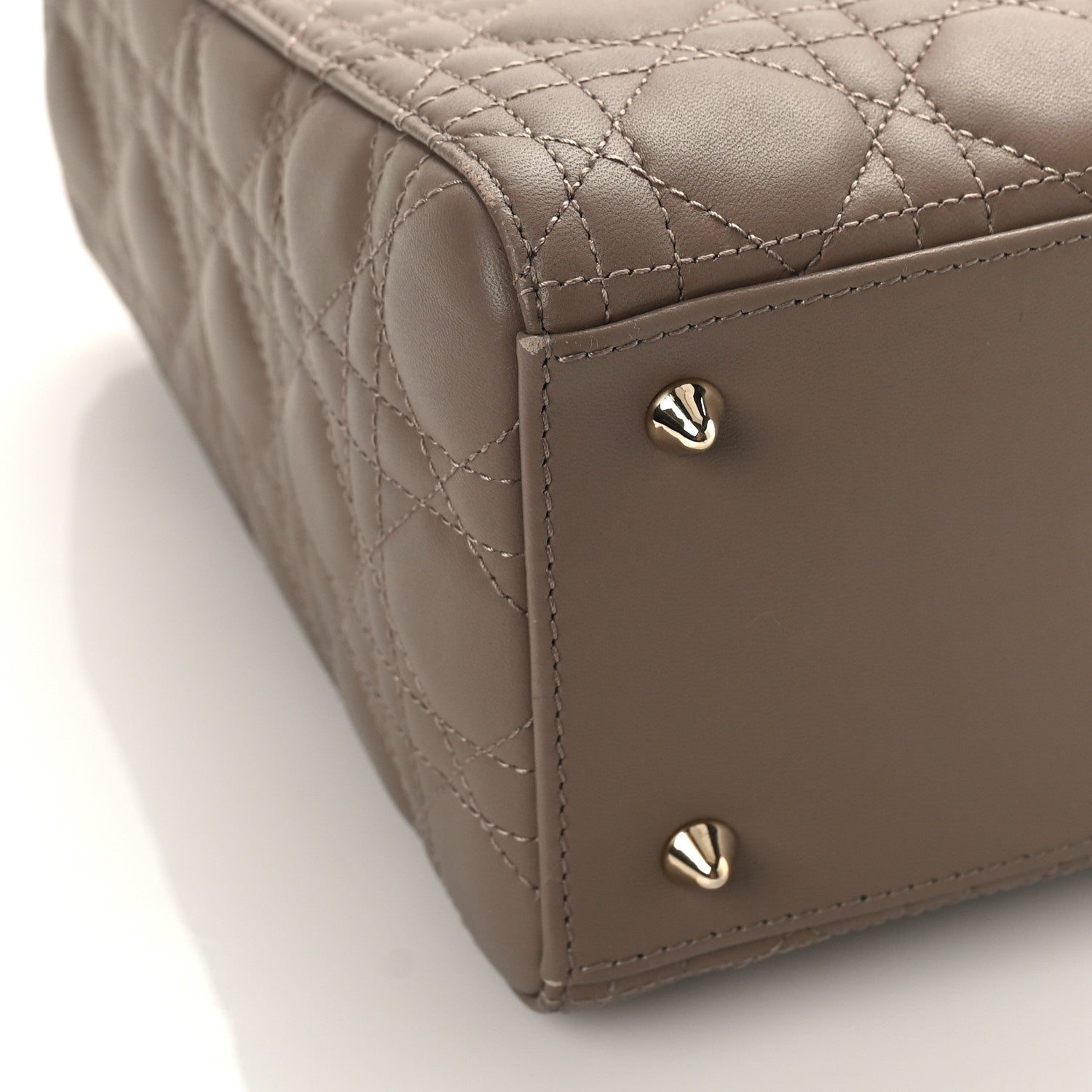 Christian Dior Lambskin Cannage Medium Lady Dior Warm Taupe 7 of 8
