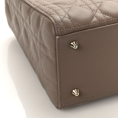 Christian Dior Lambskin Cannage Medium Lady Dior Warm Taupe 7 of 8
