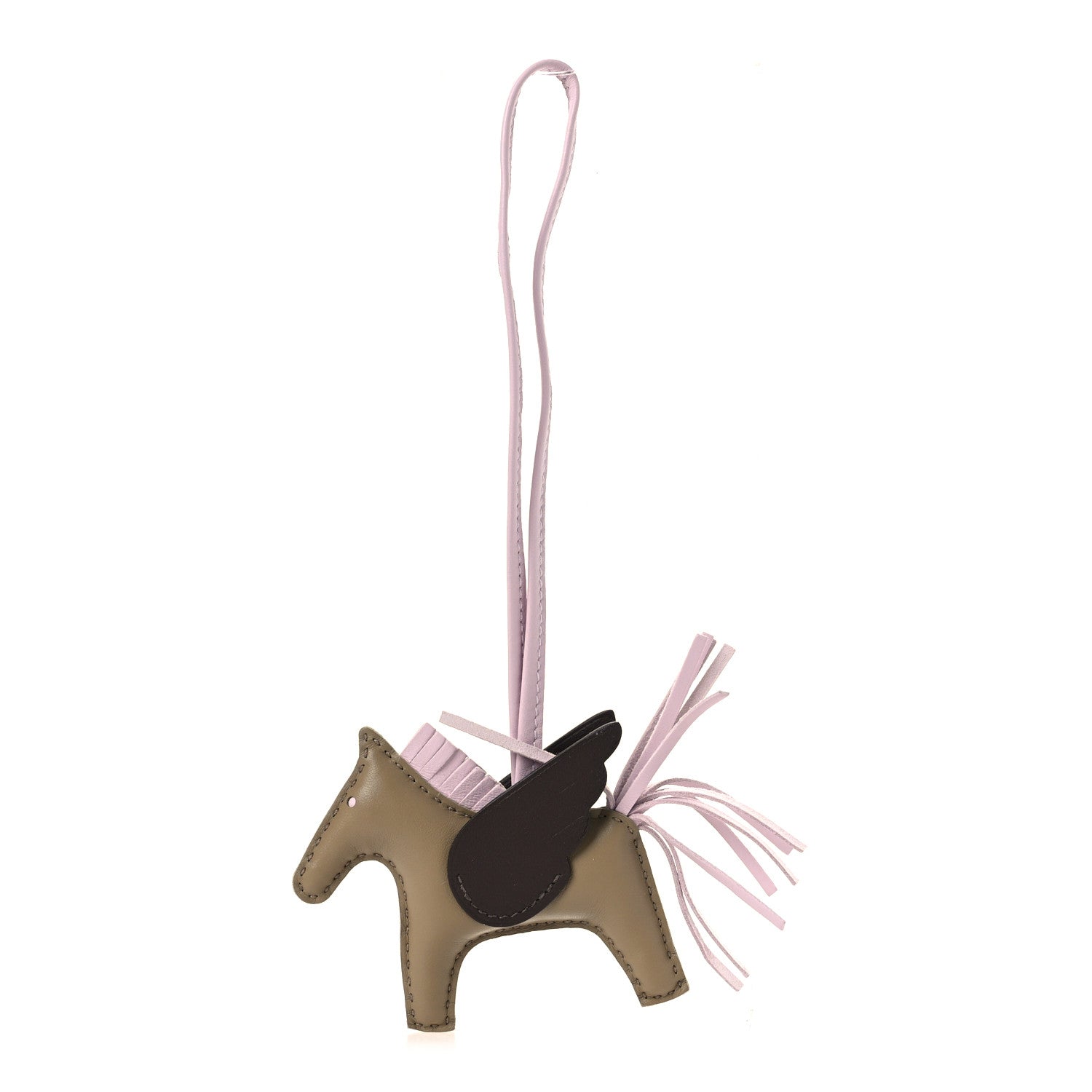 Hermes Milo Lambskin Grigri Rodeo Pegase Horse Bag Charm PM Beige Marfa Mauve Pale Moka 1 of 5