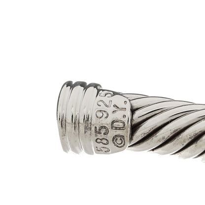 David Yurman Sterling Silver 14K Yellow Gold Citrine Pink Tourmaline 5mm Cable Renaissance Cuff Bracelet 2 of 3