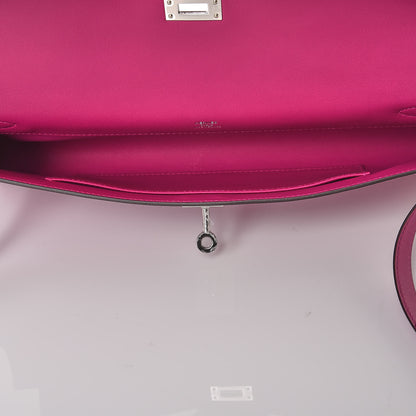 Hermes Swift Kelly Cut Clutch Pochette Rose Pourpre 7 of 10