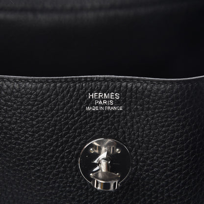 Hermes Taurillon Clemence Lindy 30 Black 6 of 9