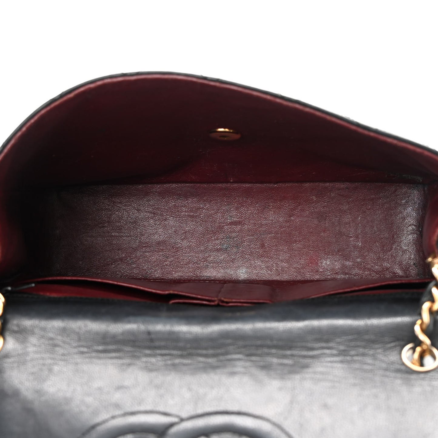 Lambskin Diamond Stitch Envelope Single Flap Black