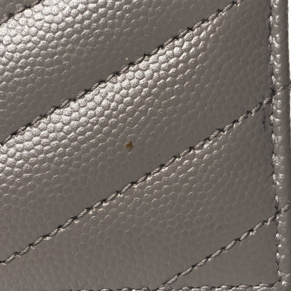 Saint Laurent Grain De Poudre Matelasse Chevron Monogram Credit Card Case Fog 11 of 11