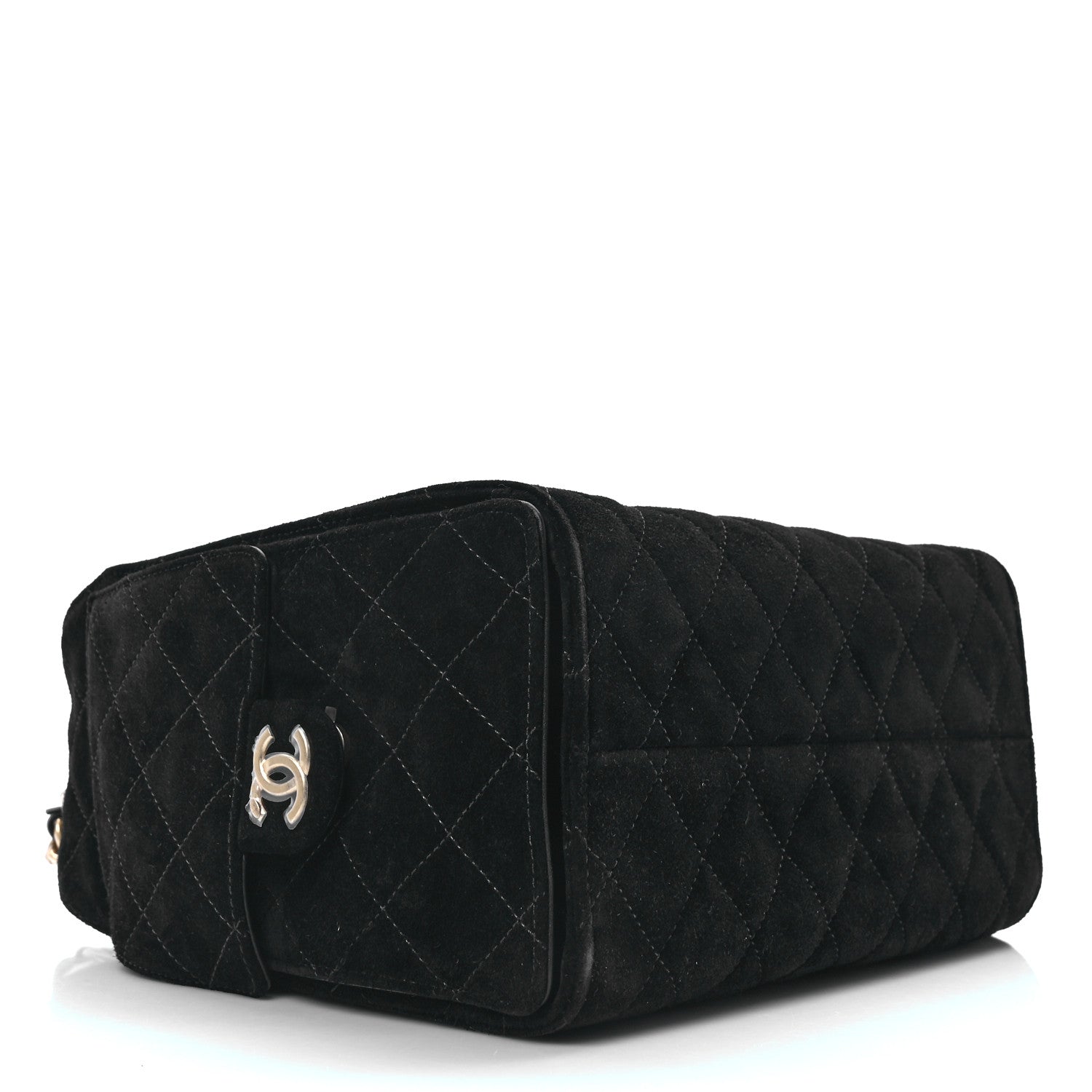 Chanel Suede Quilted Small Chanel 25 Handbag Black 4 of 11