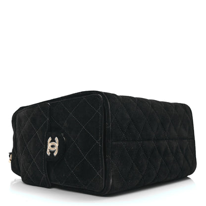 Chanel Suede Quilted Small Chanel 25 Handbag Black 4 of 11