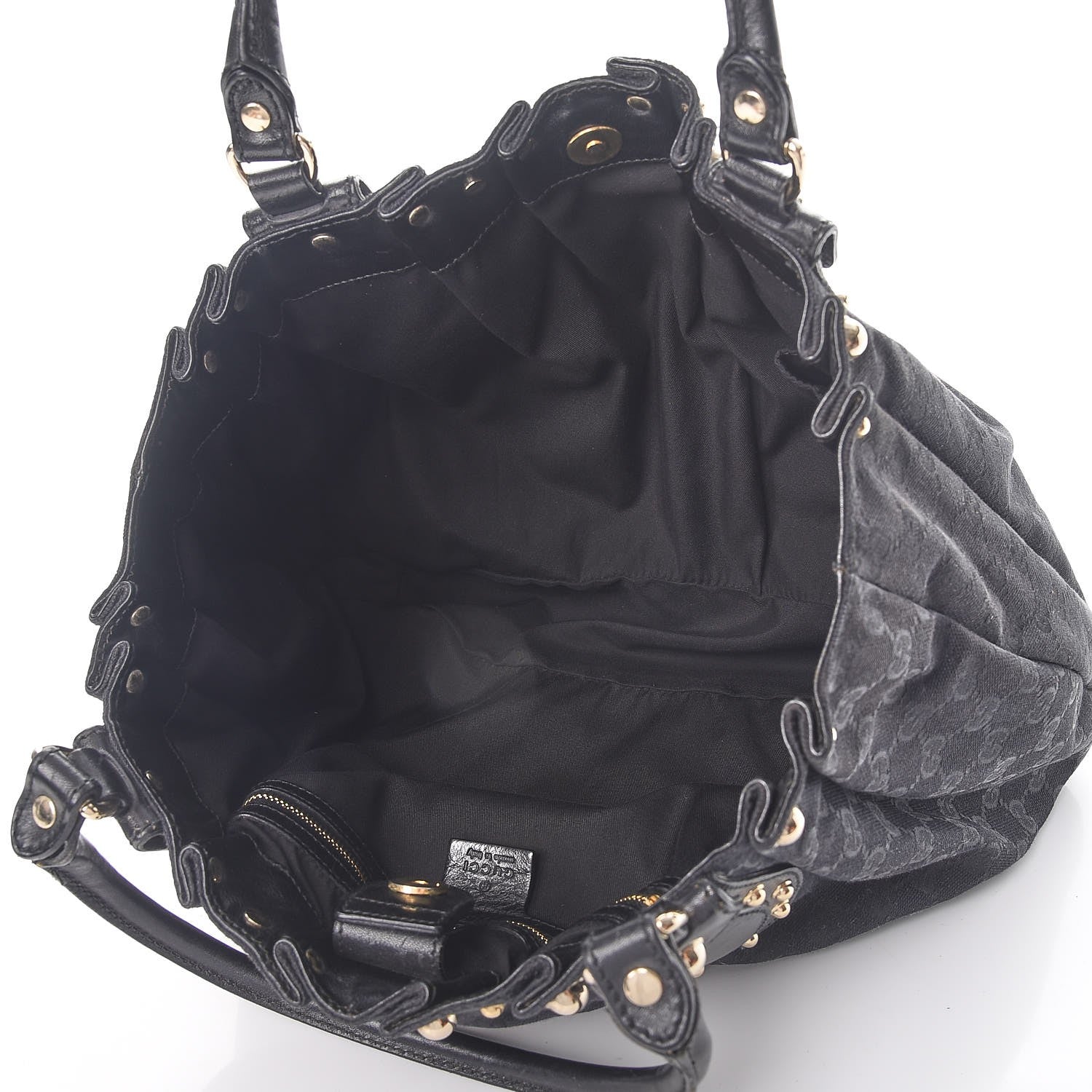 Gucci Monogram Studded Pelham Tote Bag Black 5 of 8