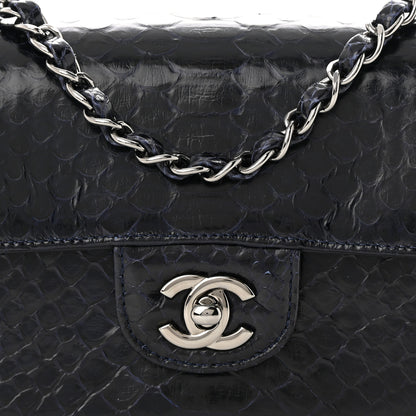 Chanel Snakeskin Mini Rectangular Flap Navy Blue 8 of 12