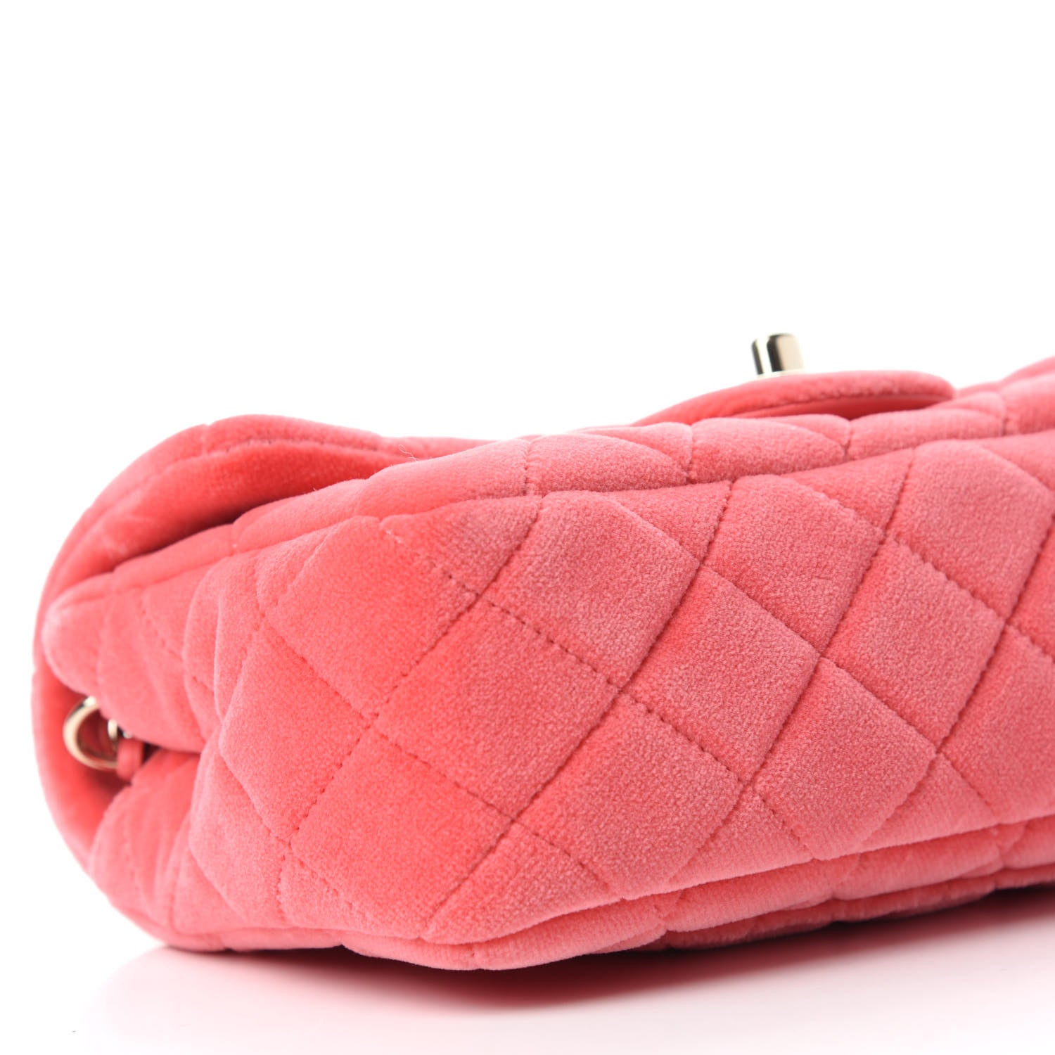 Chanel Velvet Quilted Mini Rectangular Pearl Crush Flap Coral 6 of 11
