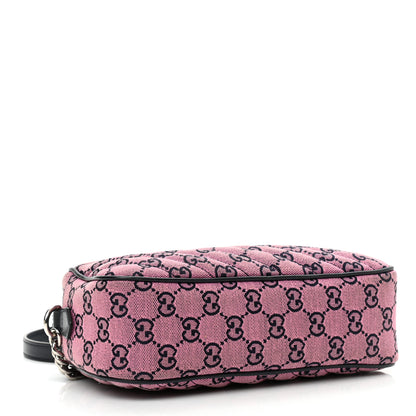 Gucci Monogram Multicolor Matelasse Diagonal Small GG Marmont Chain Shoulder Bag Pink Blue 4 of 11