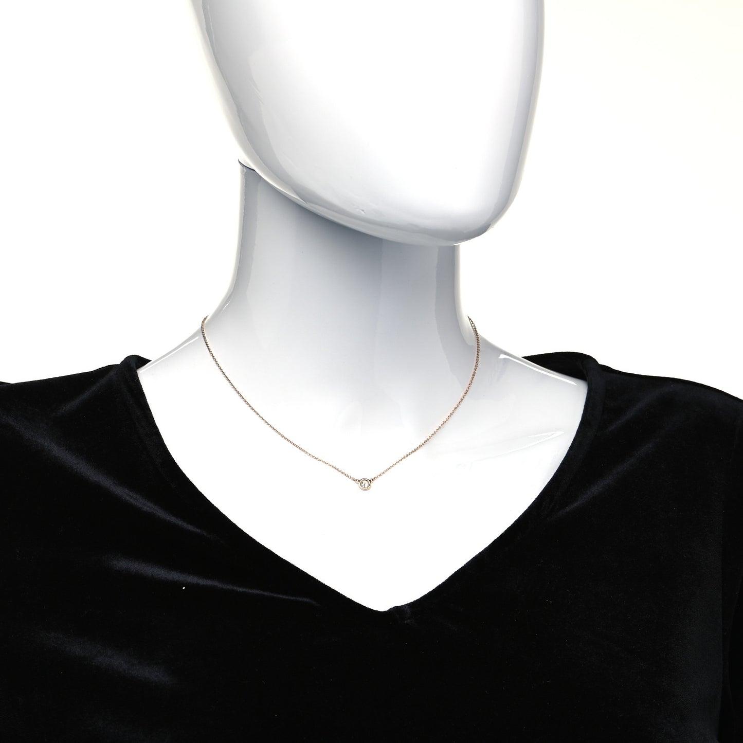 18K Rose Gold Diamond .25ct Elsa Peretti Diamonds by the Yard Pendant Necklace