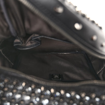 MCM Visetos Swarovski Studded Small Diamond Backpack Black 6 of 11