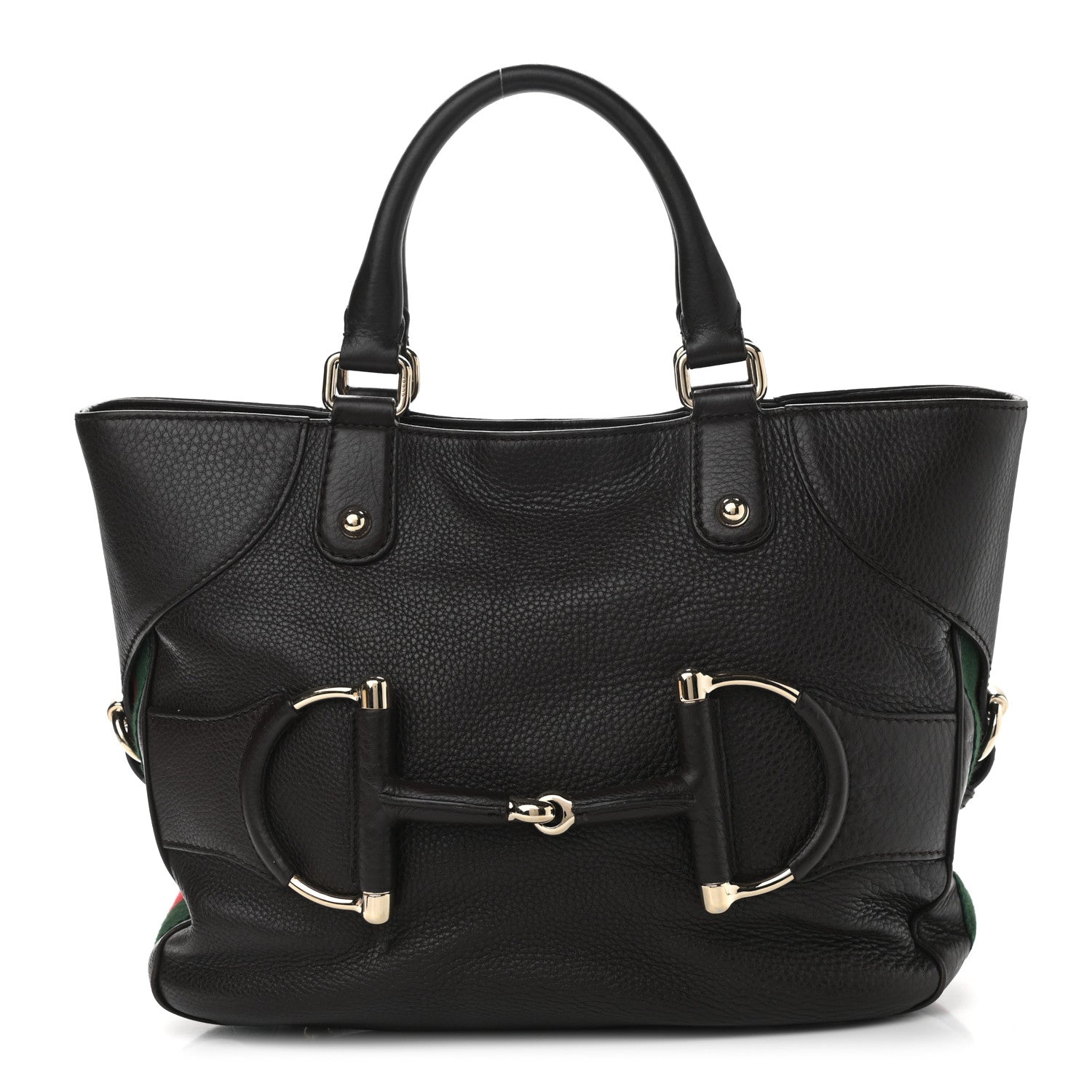 Gucci Calfskin Horsebit Web Dark Brown 1 of 12