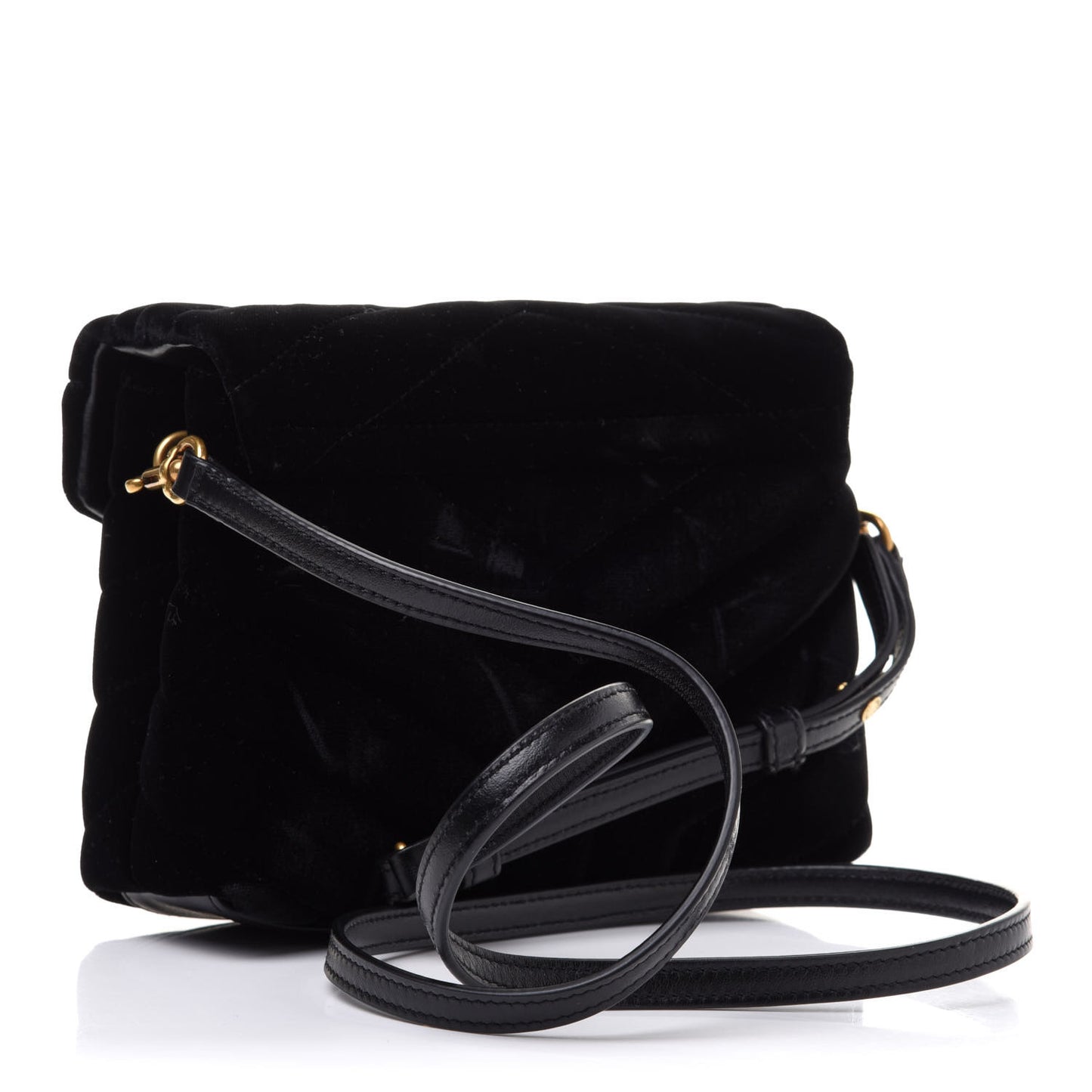 Velvet Y Quilted Monogram Toy Loulou Chain Satchel French Black