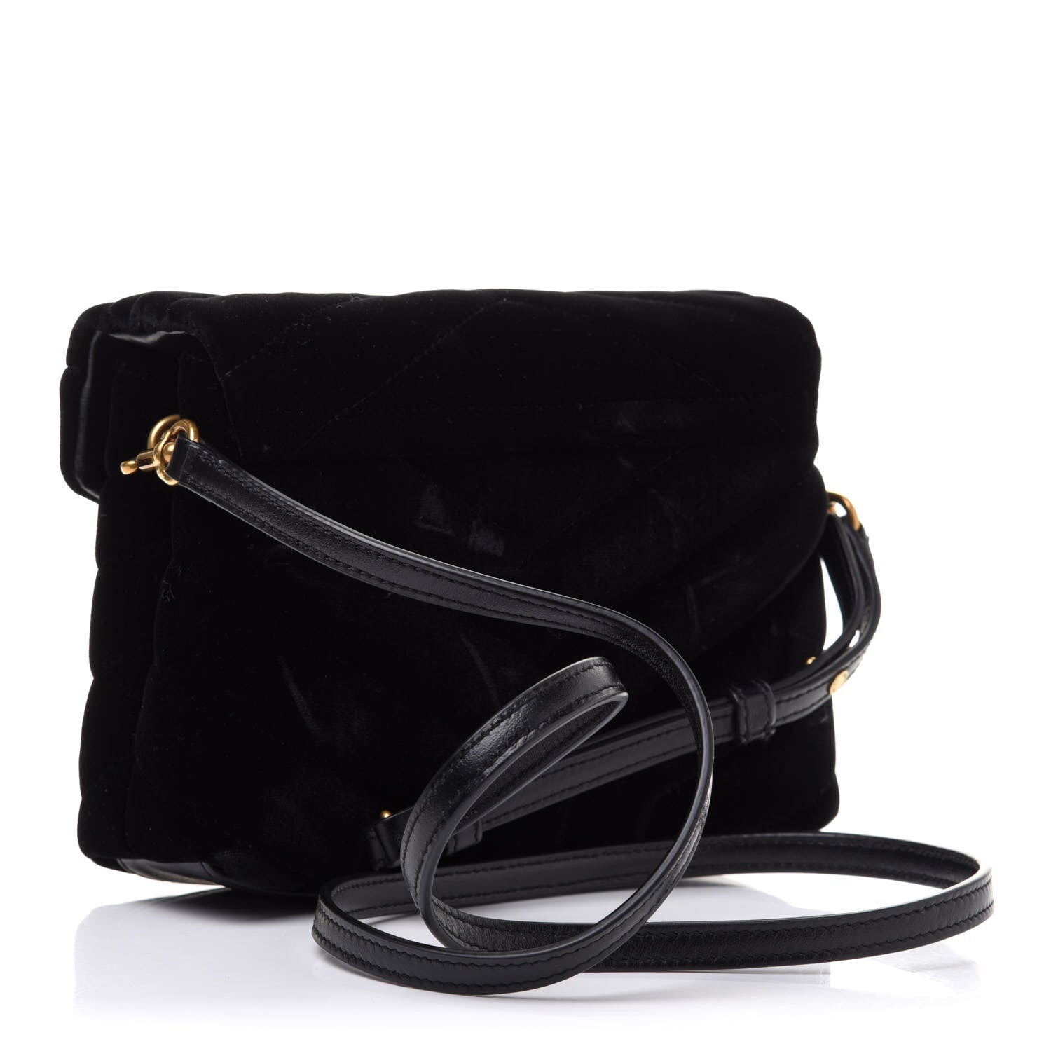 Saint Laurent Velvet Y Quilted Monogram Toy Loulou Chain Satchel French Black 3 of 12
