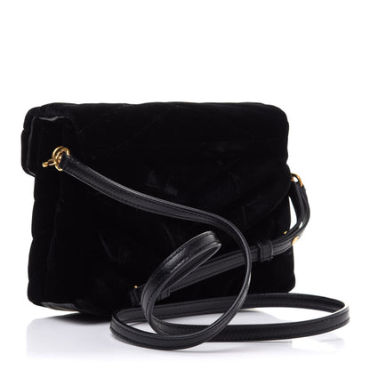 Saint Laurent Velvet Y Quilted Monogram Toy Loulou Chain Satchel French Black 3 of 12
