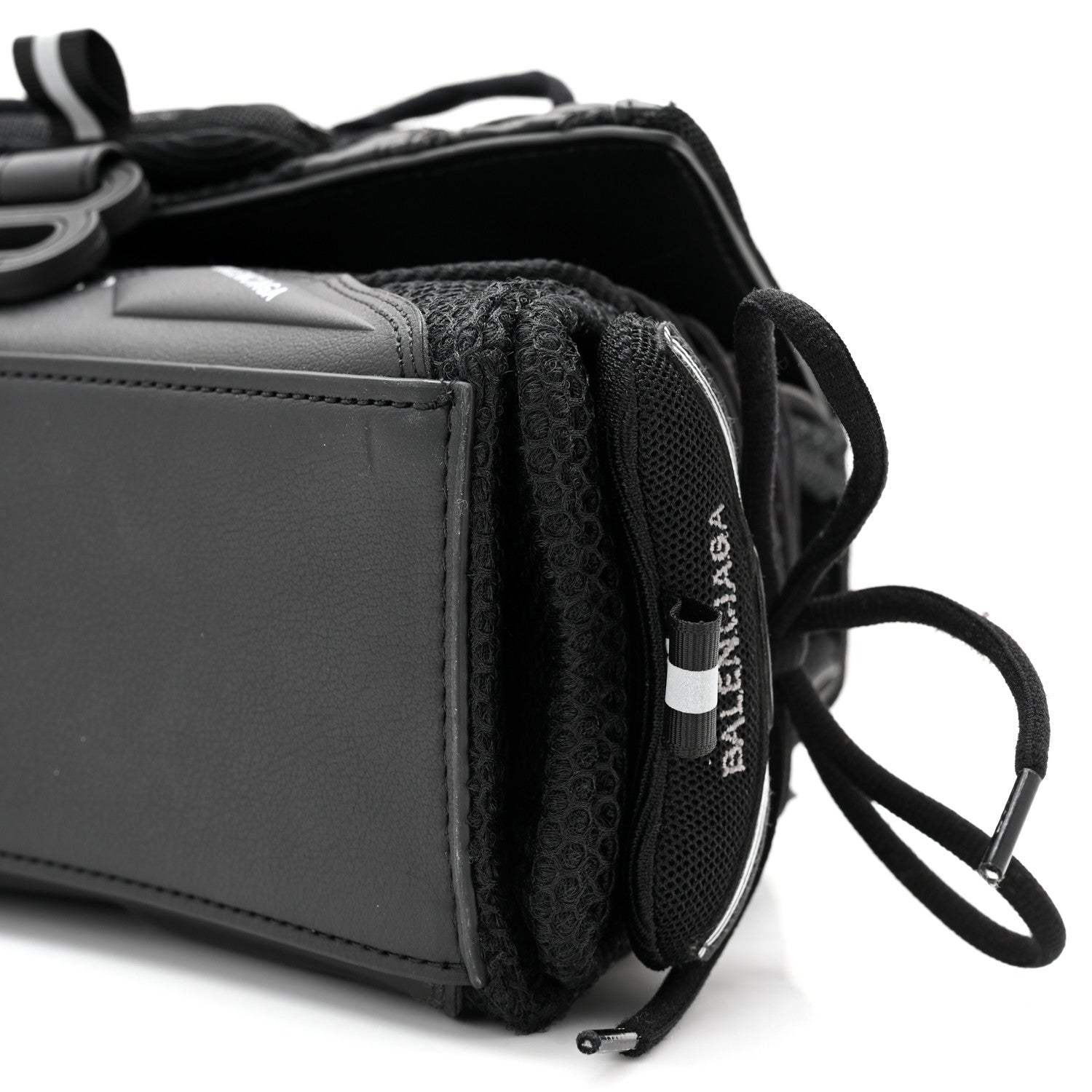 Balenciaga Faux Calfskin Fabric Small Sneakerhead Top Handle Bag Black 10 of 10