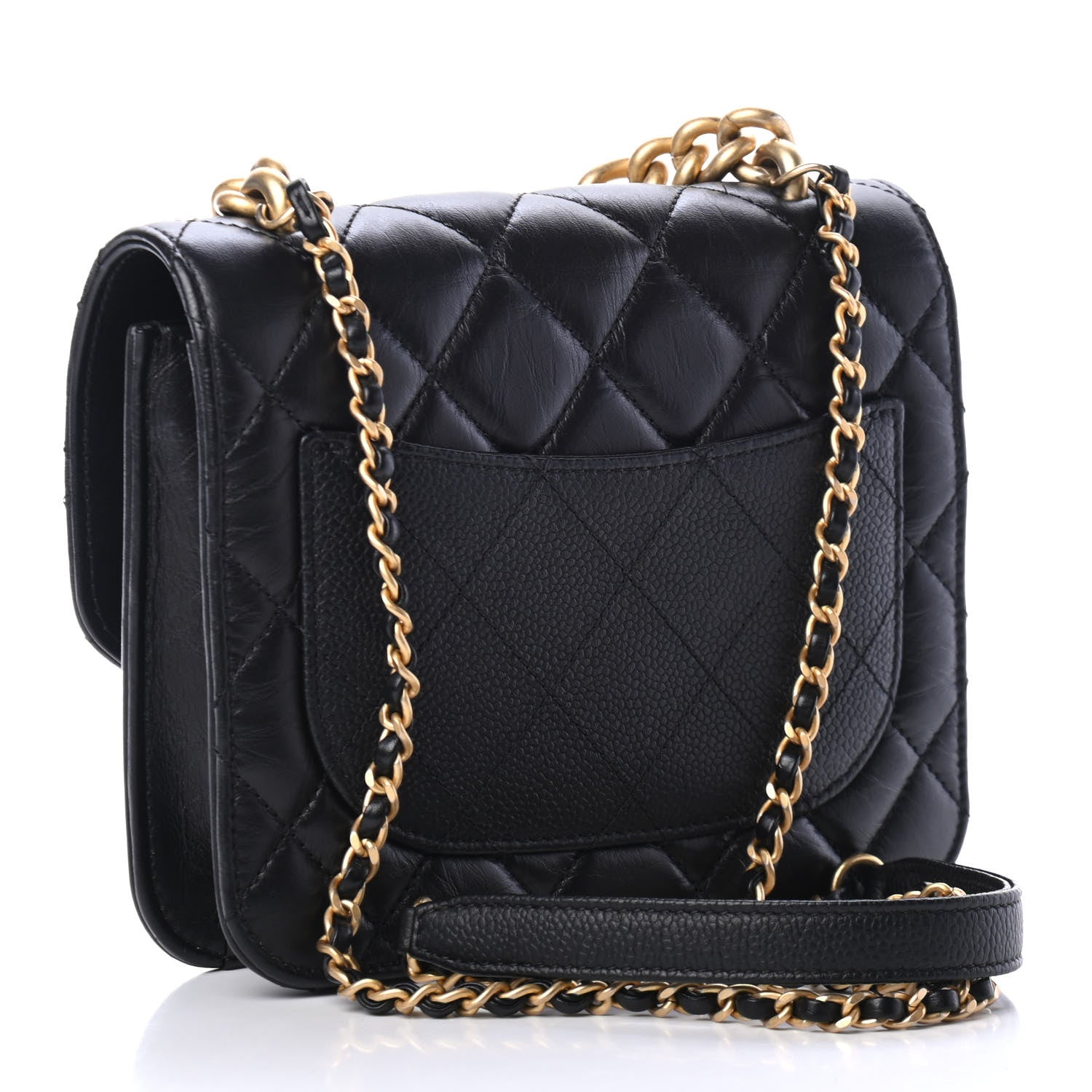 Chanel Calfskin Caviar Quilted Mini Chain Handle Flap Black 2 of 4